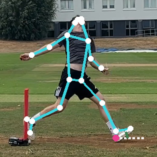Heel strike measured at FFC, angle drawn on the frame