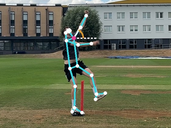 High front arm at back-foot contact