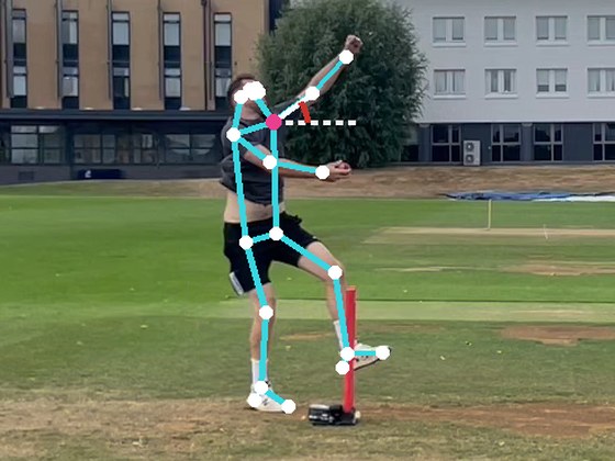 High front arm at back-foot contact