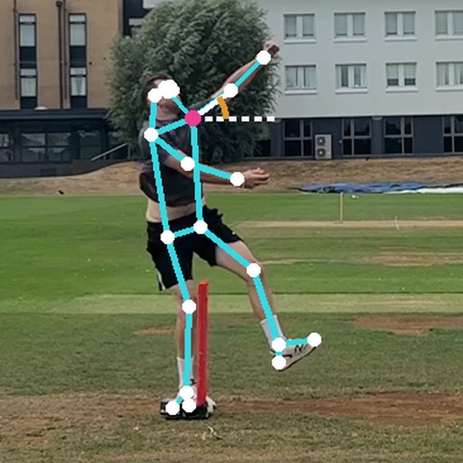 High front arm measured at BFC, angle drawn on the frame
